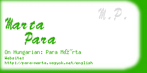 marta para business card